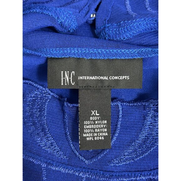 INC International Concepts Embroidered Sleeveless Top in Blue - Sz XL - New - Picture 5 of 8